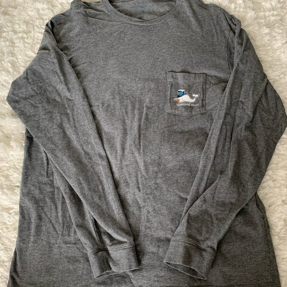 Gray vineyard vines long sleeve 2016 Christmas tee